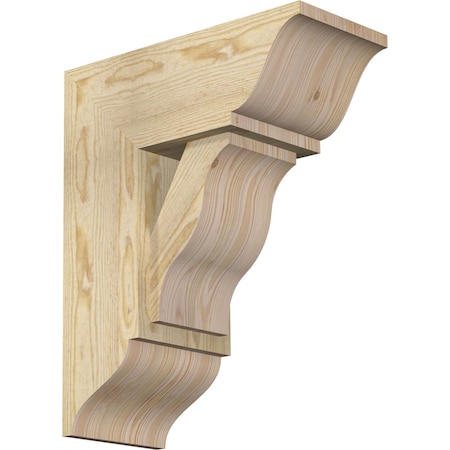 Ekena Millwork Funston Traditional Rough Sawn Bracket w/ Offset Brace, Douglas Fir, 8"W x 18"D x 22"H BKT0806X18X22FST01RDF